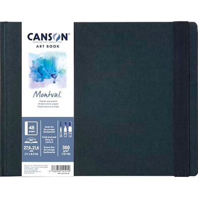 Canson Professional Book, akvarellpapper, finkorn, 300gsm, sydd anteckningsbok, Inbunden, 27,9 x 21,6 cm, vit, 24 ark Canson Professional Book, akvarellpapper, finkorn, 300gsm, sydd anteckningsbok, Inbunden, 27,9 x 21,6 cm, vit, 24 ark