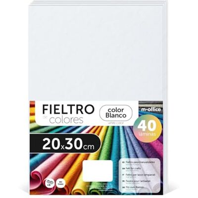 m-office Färgglada blöjor, filt för kreativt hantverk, sömnad och lapptäcke, material för klippning och dekoration, gör-det-själv färguppsättning, perfekt hantverk och gör-det-själv, 20 x 30 cm (vit m-office Färgglada blöjor, filt för kreativt hantverk, sömnad och lapptäcke, material för klippning och dekoration, gör-det-själv färguppsättning, perfekt hantverk och gör-det-själv, 20 x 30 cm (vit