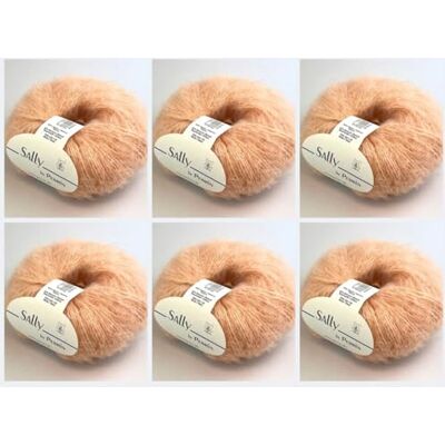 MARUSSIA 6 x Sally by Permin – flygande garn av superfin alpacka, bomull och merino (175 m/50 g) (03 flamingo) MARUSSIA 6 x Sally by Permin – flygande garn av superfin alpacka, bomull och merino (175 m/50 g) (03 flamingo)
