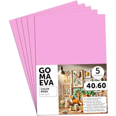 m-office Färgglada Eva Gummiark, Crepla Gummi för Scrapbooking, Skola, Kreativa Kartonger, Hantverk, Scenografi Kakor, Skola eller Konstprojekt 40 x 60 cm (rosa, 5 uds) m-office Färgglada Eva Gummiark, Crepla Gummi för Scrapbooking, Skola, Kreativa Kartonger, Hantverk, Scenografi Kakor, Skola eller Konstprojekt 40 x 60 cm (rosa, 5 uds)