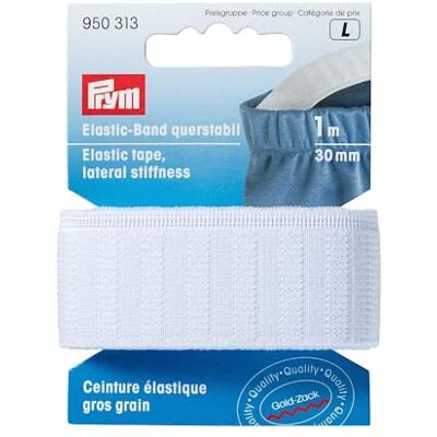 Prym Elastiskt bälte, old zack, 30 mm, L: 1 m, vit Prym Elastiskt bälte, old zack, 30 mm, L: 1 m, vit