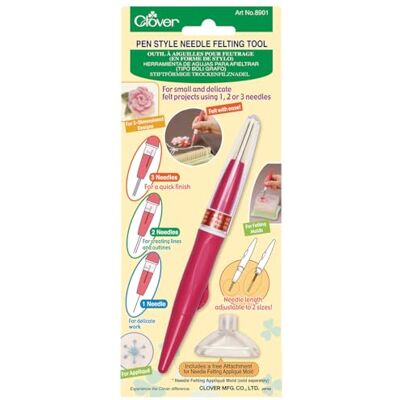Clover 8901 penna stil nål filtverktyg, 1, röd Clover 8901 penna stil nål filtverktyg, 1, röd