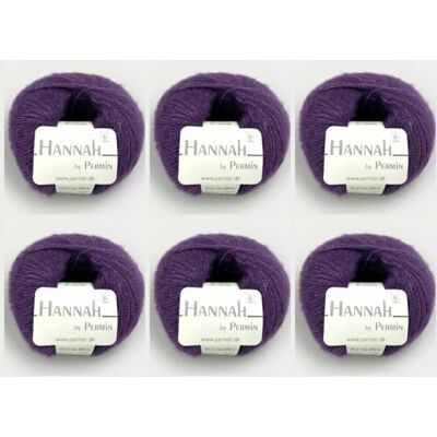MARUSSIA 6 x Hannah by Permin – lyxgarn av merinoull, siden och kashmir (14 aubergine) MARUSSIA 6 x Hannah by Permin – lyxgarn av merinoull, siden och kashmir (14 aubergine)