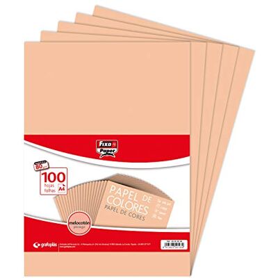 FIXO Paper 65009248 Förpackning med 100 ark 80 g, papper, Persika, A4 FIXO Paper 65009248 Förpackning med 100 ark 80 g, papper, Persika, A4