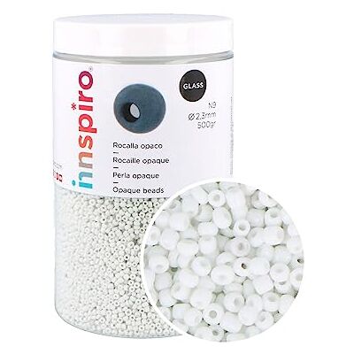 INNSPIRO Vit ogenomskinlig rund glassten 2,3 mm. 500 gr. ca. N9 INNSPIRO Vit ogenomskinlig rund glassten 2,3 mm. 500 gr. ca. N9