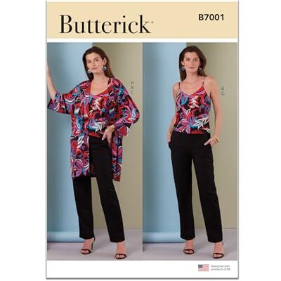 Butterick Pappersmönster B7001H5 damjacka, linne och byxor H5 (6-8-10-12-14) Butterick Pappersmönster B7001H5 damjacka, linne och byxor H5 (6-8-10-12-14)