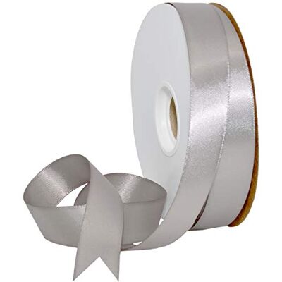 Morex 088 dubbelt ansikte satinband silver 7/8 tum x 50 Yd Morex 088 dubbelt ansikte satinband silver 7/8 tum x 50 Yd