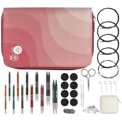 KnitPro Dreamz Interchangeable Needle Set – 11 x 10cm Circular Knitting Pin Pairs with Accessories Dreamz Regal Set, Colour Coded for Beginners, Professionals & Gift Set KnitPro Dreamz Interchangeable Needle Set – 11 x 10cm Circular Knitting Pin Pairs with Accessories Dreamz Regal Set, Colour Coded for Beginners, Professionals & Gift Set