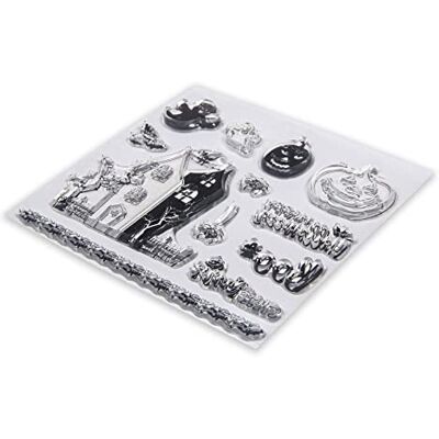 Rayher Klar stämpel halloween, 102,5 x 97 mm, 13 motiv, SB-Btl. 1 ark, 50252000, natur, 15 Rayher Klar stämpel halloween, 102,5 x 97 mm, 13 motiv, SB-Btl. 1 ark, 50252000, natur, 15
