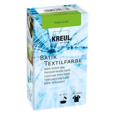 KREUL 98531 – batiktextilfärg färsk grön, 70 g, färgpulver för batikning och färgning av textilier KREUL 98531 – batiktextilfärg färsk grön, 70 g, färgpulver för batikning och färgning av textilier