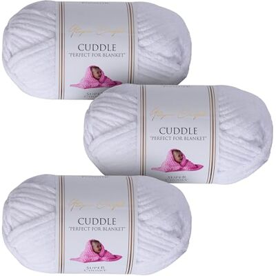 Utopia Crafts Cuddle Supertjockt Chenillegarn Vit, 100 g 60 m Nystan, Fluffigt, Mjukt & Lätt att Använda, Chunkygarn för Virkning & Stickning, Nybörjarvänligt Alternativ till Ullgarn 3-pack Utopia Crafts Cuddle Supertjockt Chenillegarn Vit, 100 g 60 m Nystan, Fluffigt, Mjukt & Lätt att Använda, Chunkygarn för Virkning & Stickning, Nybörjarvänligt Alternativ till Ullgarn 3-pack