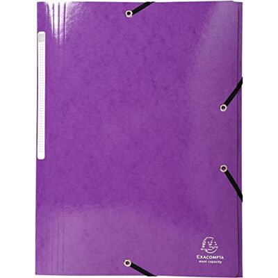 Exacompta Ref 55826E Iderama Collection Elastisk mapp med 3 flikar lämplig för A4-dokument, 425 gsm glansig belagd pressskiva, FSC-certifierad lila (förpackning med 25) Exacompta Ref 55826E Iderama Collection Elastisk mapp med 3 flikar lämplig för A4-dokument, 425 gsm glansig belagd pressskiva, FSC-certifierad lila (förpackning med 25)