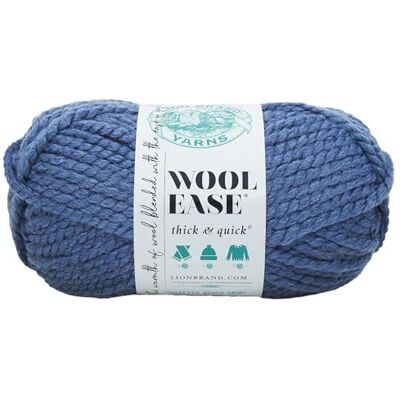 Lion Brand Yarn Lion Brand ullgarn, lätt tjockt och snabbt garn, mjukt och skrymmande garn för stickning, virkning och hantverk, 1 nystan, denim. Lion Brand Yarn Lion Brand ullgarn, lätt tjockt och snabbt garn, mjukt och skrymmande garn för stickning, virkning och hantverk, 1 nystan, denim.