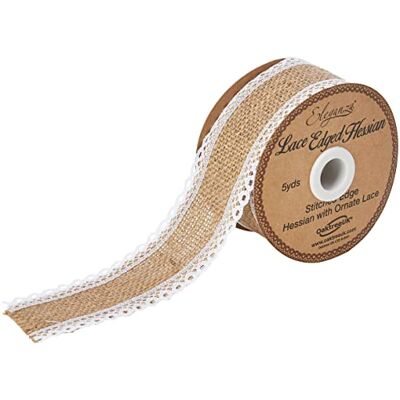 Eleganza Tips kant säckvävband, tyg, vit, 50 mm Eleganza Tips kant säckvävband, tyg, vit, 50 mm