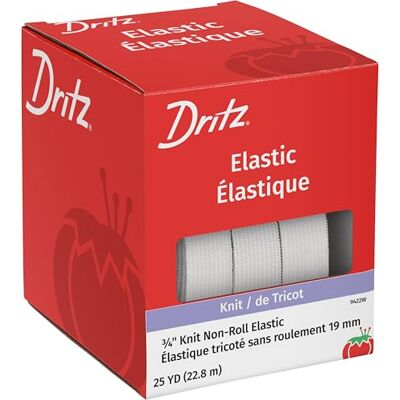 Dritz Stickad icke-rulle elastisk 3/4 x 25 yd-vit, kombination, 3/4 tum x 25 yard Dritz Stickad icke-rulle elastisk 3/4 x 25 yd-vit, kombination, 3/4 tum x 25 yard