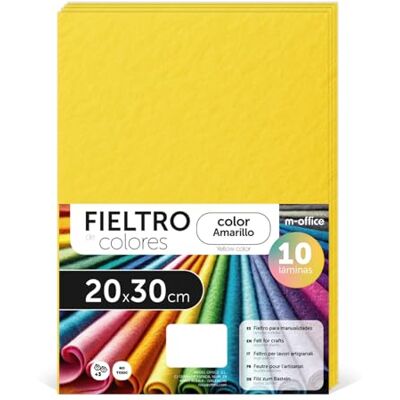 m-office Färgglada blöjor, filt för kreativt hantverk, sömnad och lapptäcke, material för klippning och dekoration, gör-det-själv färguppsättning, perfekt hantverk och gör-det-själv, 20 x 30 cm (gul m-office Färgglada blöjor, filt för kreativt hantverk, sömnad och lapptäcke, material för klippning och dekoration, gör-det-själv färguppsättning, perfekt hantverk och gör-det-själv, 20 x 30 cm (gul