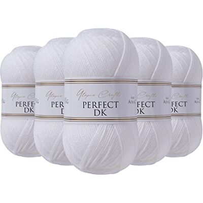 Utopia Crafts DK dubbelt stickgarn, 5 x 100 g (vit) Utopia Crafts DK dubbelt stickgarn, 5 x 100 g (vit)