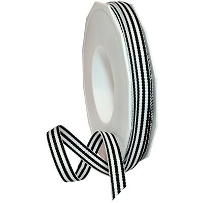 Morex Striped Polyester Grosgrain Ribbon, Party Decorations, Gift Wrapping, Fun Patterns, 3/8" by 20 yd., Black Morex Striped Polyester Grosgrain Ribbon, Party Decorations, Gift Wrapping, Fun Patterns, 3/8" by 20 yd., Black