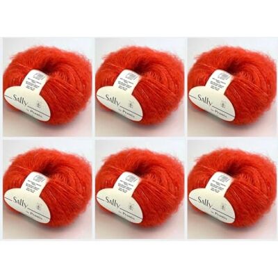 MARUSSIA 6 x Sally by Permin – flygande garn av superfin alpacka, bomull och merino (175 m/50 g) (04 neonorange) MARUSSIA 6 x Sally by Permin – flygande garn av superfin alpacka, bomull och merino (175 m/50 g) (04 neonorange)