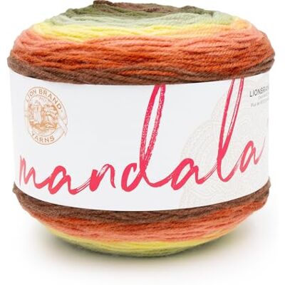 Lion Brand Yarn Lejonmärke garn mandala, flerfärgat garn för stickning, virkning och hantverk, sandman, 1-pack Lion Brand Yarn Lejonmärke garn mandala, flerfärgat garn för stickning, virkning och hantverk, sandman, 1-pack