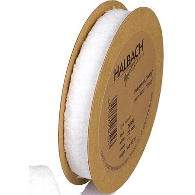 Halbach sidenband teddy tyg dekorband bredd: 20 mm längd: 10 m konstpäls-band för pyssel och sömnad Färg: vit Halbach sidenband teddy tyg dekorband bredd: 20 mm längd: 10 m konstpäls-band för pyssel och sömnad Färg: vit