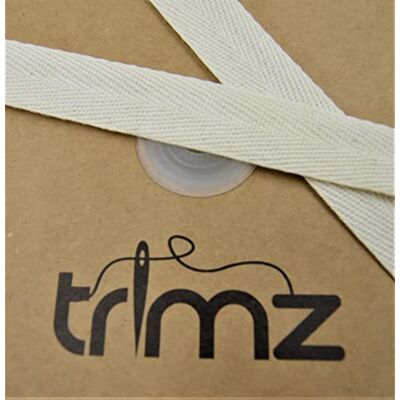 Trimz 100% bomull fiskbenstejp, naturlig, 15 mm x 10 m Trimz 100% bomull fiskbenstejp, naturlig, 15 mm x 10 m