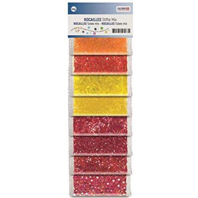 Glorex 6 1630 160 – Rocailles Mix i rött, vacker pärlblandning i olika röda nyanser, 40 g, 8 färger individuellt packad, för att designa smycken, pärldjur och andra tillbehör Glorex 6 1630 160 – Rocailles Mix i rött, vacker pärlblandning i olika röda nyanser, 40 g, 8 färger individuellt packad, för att designa smycken, pärldjur och andra tillbehör