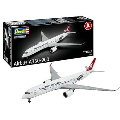 Revell 03773 Airbus A350-900 turkiska flygbolag skala 1:144 obyggd/omålad plastmodellsats Revell 03773 Airbus A350-900 turkiska flygbolag skala 1:144 obyggd/omålad plastmodellsats