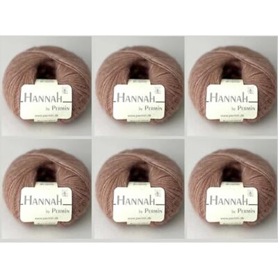 MARUSSIA 6 x Hannah by Permin – lyxgarn av merinoull, siden och kashmir (23 mocha mousse) MARUSSIA 6 x Hannah by Permin – lyxgarn av merinoull, siden och kashmir (23 mocha mousse)