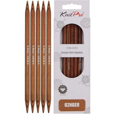 KnitPro 31032 ingefära nålspel, trä, natur/brun, 20 cm, 6,5 mm KnitPro 31032 ingefära nålspel, trä, natur/brun, 20 cm, 6,5 mm