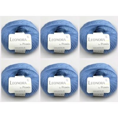 MARUSSIA 6 x Leonora av Permin – ädel sidenull-mohair-garn (30 babyblå) MARUSSIA 6 x Leonora av Permin – ädel sidenull-mohair-garn (30 babyblå)