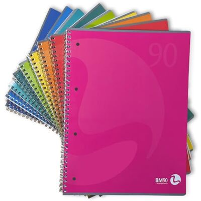 BM BeMore Spiralblock Maxi Color 60 Fg, 0105348, Spiralblock med hål storlek A4, Randig 4 mm, 4 mm kvadrat, 90 gsm papper, Blandade färger, Förpackning 5 stycken BM BeMore Spiralblock Maxi Color 60 Fg, 0105348, Spiralblock med hål storlek A4, Randig 4 mm, 4 mm kvadrat, 90 gsm papper, Blandade färger, Förpackning 5 stycken