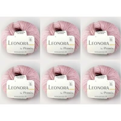 MARUSSIA 6 x Leonora av Permin – ädelt sidenull-mohair-garn (11 delikat rosa) MARUSSIA 6 x Leonora av Permin – ädelt sidenull-mohair-garn (11 delikat rosa)