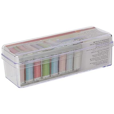 Gütermann Transparent (200x62x78mm) Sömnad Tråd Lagring Låda för 27 Spolar 1 Bit Gütermann Transparent (200x62x78mm) Sömnad Tråd Lagring Låda för 27 Spolar 1 Bit