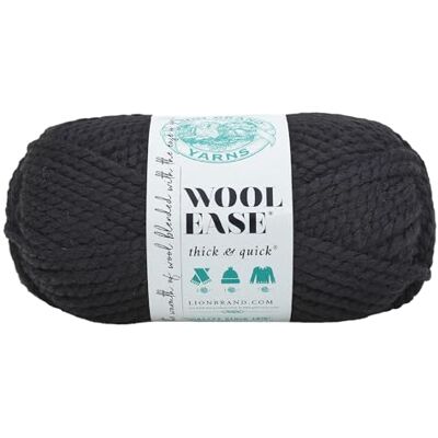 Lion Brand Yarn 640-153 Ullgarn, svart, en storlek, 504 Lion Brand Yarn 640-153 Ullgarn, svart, en storlek, 504