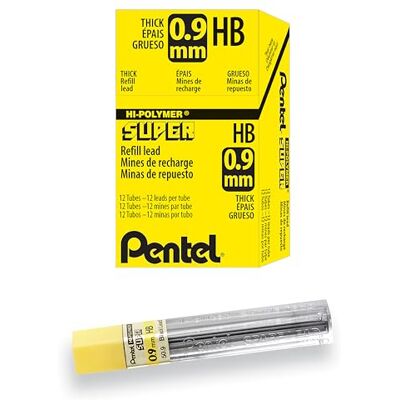Pentel Super Hi-Polymer påfyllningsledningar 0,9 mm, grad HB (förpackning med 12 rör) Pentel Super Hi-Polymer påfyllningsledningar 0,9 mm, grad HB (förpackning med 12 rör)