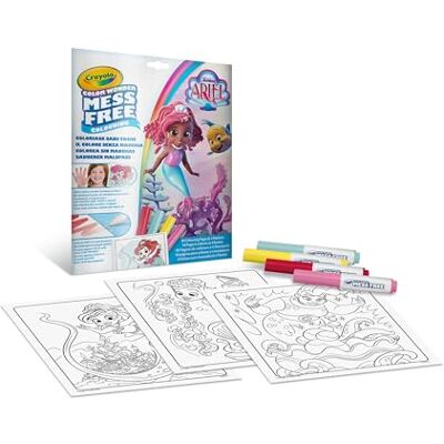 CRAYOLA Color Wonder, färgläggningsset med 18 färgläggningssidor och 4 fläckfria tuschpennor, Ariel-motiv, kreativt pyssel för barn i åldrarna 3,4,5 år, 75-7018 CRAYOLA Color Wonder, färgläggningsset med 18 färgläggningssidor och 4 fläckfria tuschpennor, Ariel-motiv, kreativt pyssel för barn i åldrarna 3,4,5 år, 75-7018