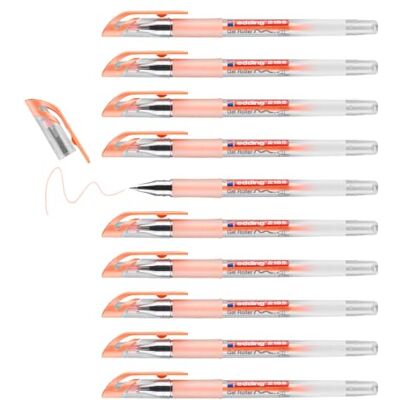 edding e-2185 10 gelgel med manschett med metallspets, 0,7 mm, pastell/orange edding e-2185 10 gelgel med manschett med metallspets, 0,7 mm, pastell/orange