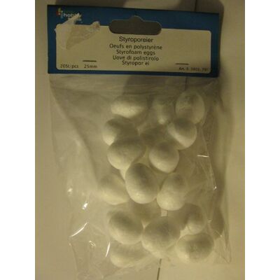 Glorex Styroporägg, vit, 20 x 20 x 20 cm, 20 enheter Glorex Styroporägg, vit, 20 x 20 x 20 cm, 20 enheter