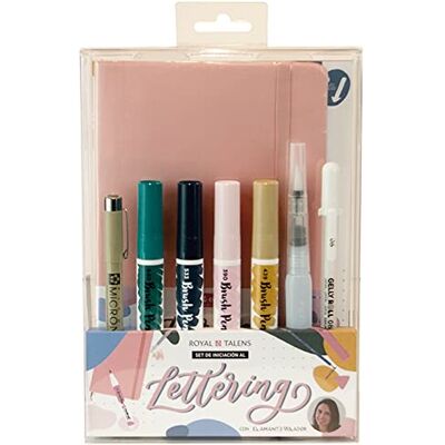 Talens Lettering initiering set (rosa) med flygande älskare, brev anteckningsbok, palett blandningar, vattenbrush, punktafin, gel penna, Ecoline Brush Pen, guide brevbok, steg för steg Talens Lettering initiering set (rosa) med flygande älskare, brev anteckningsbok, palett blandningar, vattenbrush, punktafin, gel penna, Ecoline Brush Pen, guide brevbok, steg för steg