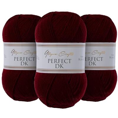 Utopia Crafts DK Double Knitting Yarn 3x 100g (Burgundy) Utopia Crafts DK Double Knitting Yarn 3x 100g (Burgundy)