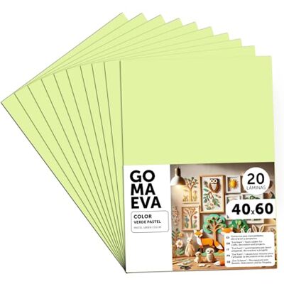 m-office Färgglada Eva Gummiark, Crepla Gummi för Scrapbooking, Skola, Kreativa Kartonger, Hantverk, Scenografi Kakor, Skola eller Konstprojekt 40x60cm (Pastellgrön, 20 uds) m-office Färgglada Eva Gummiark, Crepla Gummi för Scrapbooking, Skola, Kreativa Kartonger, Hantverk, Scenografi Kakor, Skola eller Konstprojekt 40x60cm (Pastellgrön, 20 uds)