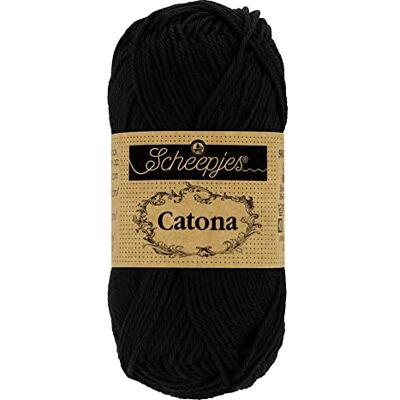 Scheepjes Catona 110 Jet Svart Garn 10x100g Scheepjes Catona 110 Jet Svart Garn 10x100g