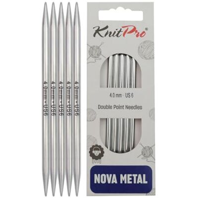 KnitPro Nova strumpstickor – sticknålar med dubbla ändar 12,5 cm x 4 mm, 5-pack KnitPro Nova strumpstickor – sticknålar med dubbla ändar 12,5 cm x 4 mm, 5-pack