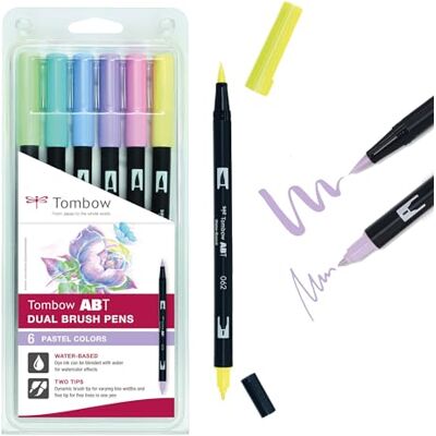 Tombow Abt-6P-2 Pennor, Pastell, Paket med 6 Tombow Abt-6P-2 Pennor, Pastell, Paket med 6