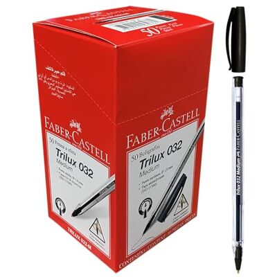Faber-Castell Faber Castell Trilux kulspetspenna, svart (paket med 50) Faber-Castell Faber Castell Trilux kulspetspenna, svart (paket med 50)
