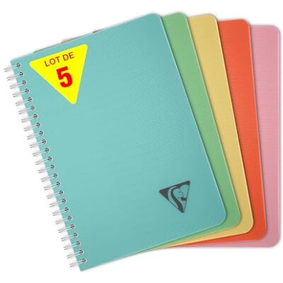 Clairefontaine 327546Cpack Linicolor carnet reliure intégrale 14,8x21cm 180p ligné assortiment ESSENCE PAQ DE 5 Clairefontaine 327546Cpack Linicolor carnet reliure intégrale 14,8x21cm 180p ligné assortiment ESSENCE PAQ DE 5