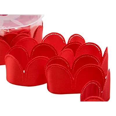 Furlanis Tape Daisy Confetti, Taft, Bröllop och förpackningar, Italiensk Tyg Röd, 37 stycken 5 kronblad, 50 mm x 10 m Furlanis Tape Daisy Confetti, Taft, Bröllop och förpackningar, Italiensk Tyg Röd, 37 stycken 5 kronblad, 50 mm x 10 m
