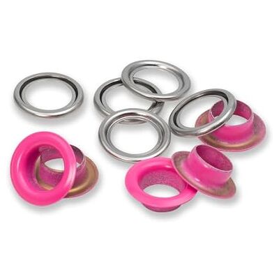 Prym 542549 öljetter med skivor, rosa/silverfärgade bitar, Ø 11 mm, 20 Prym 542549 öljetter med skivor, rosa/silverfärgade bitar, Ø 11 mm, 20