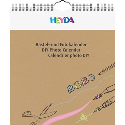 Heyda Hantverk och fotokalender årsbunden (2025), 1 ark = 1 månad, 215 × 240 mm, natur Heyda Hantverk och fotokalender årsbunden (2025), 1 ark = 1 månad, 215 × 240 mm, natur